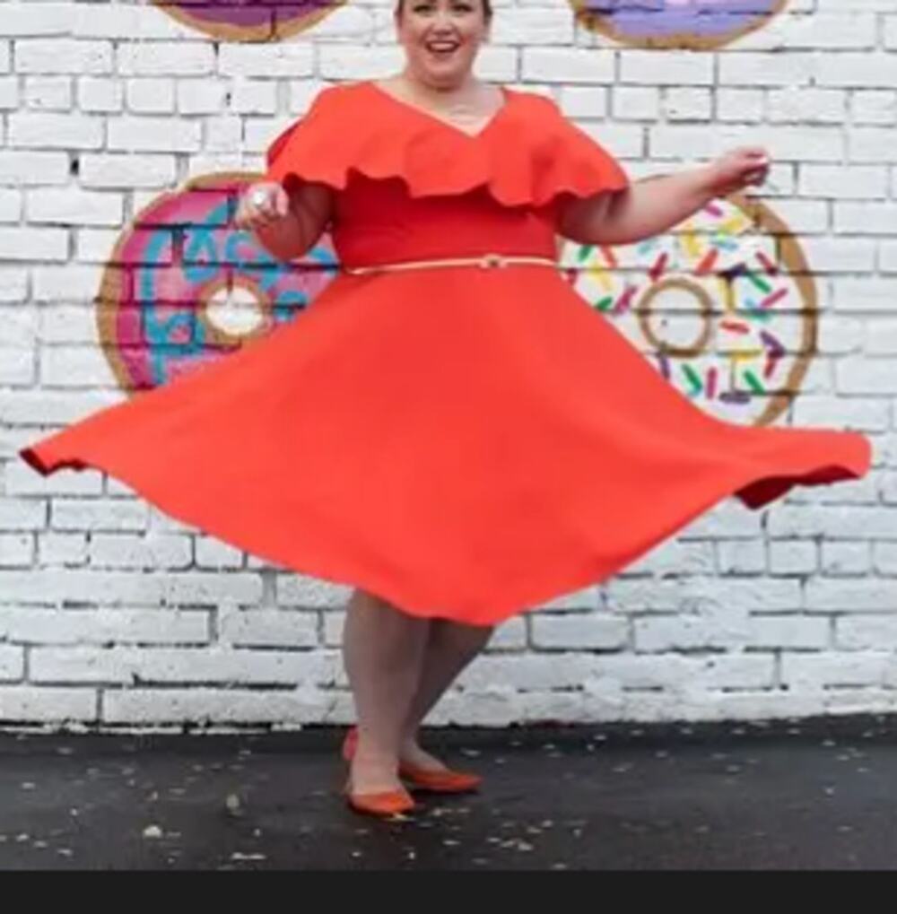 Jay Godfrey Orange Party Dress Size 16 Fit & Flare Party Wedding Romantic $437